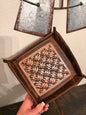 Square Tooled Leather Catch All / Tray
