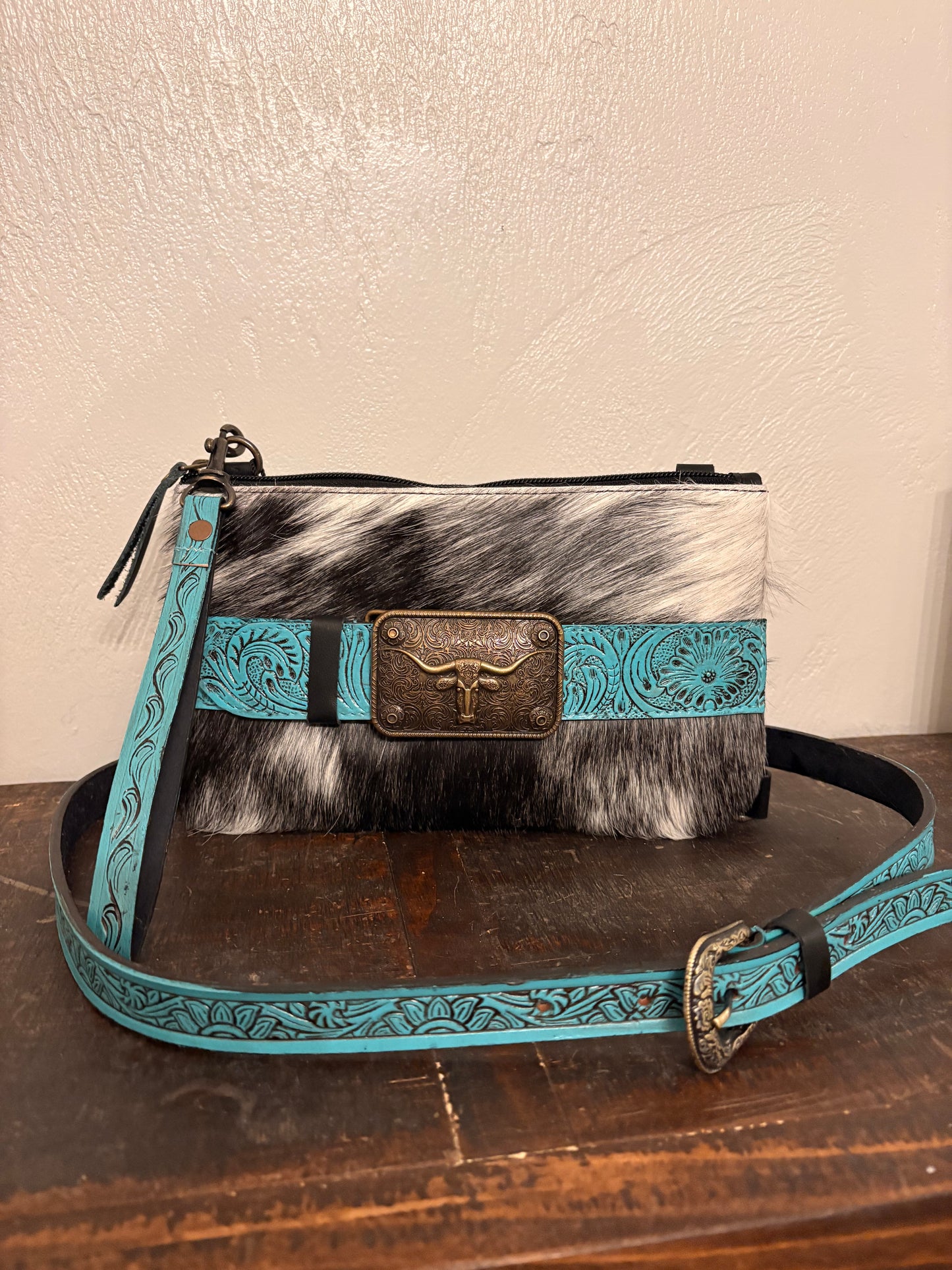 Turquoise Buckle Crossbody / Clutch