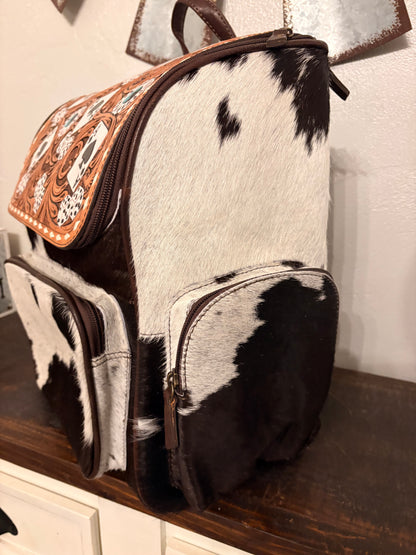 Ace & Dice Tooled Leather Backpack