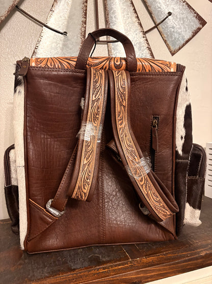 Ace & Dice Tooled Leather Backpack