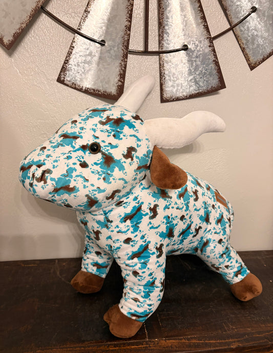 Blue Cow Print Longhorn Farm Pal