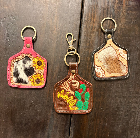 Cow Tag Key Chains