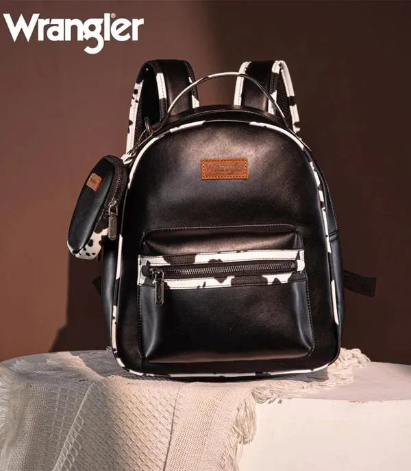 Black / Cow print Wrangler Backpack