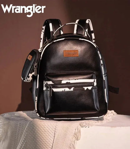 Black / Cow print Wrangler Backpack