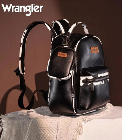 Black / Cow print Wrangler Backpack