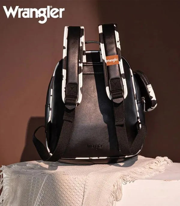 Black / Cow print Wrangler Backpack
