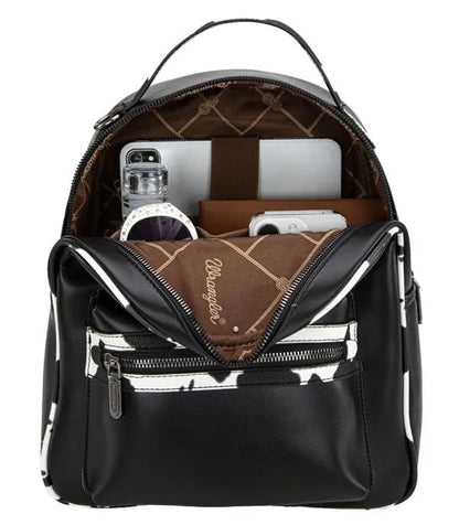 Black / Cow print Wrangler Backpack