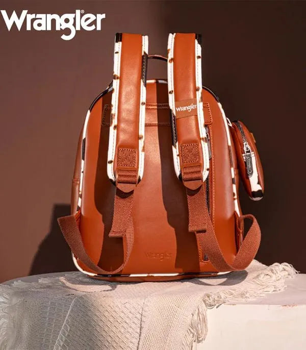 Brown / Cow print Wrangler Backpack