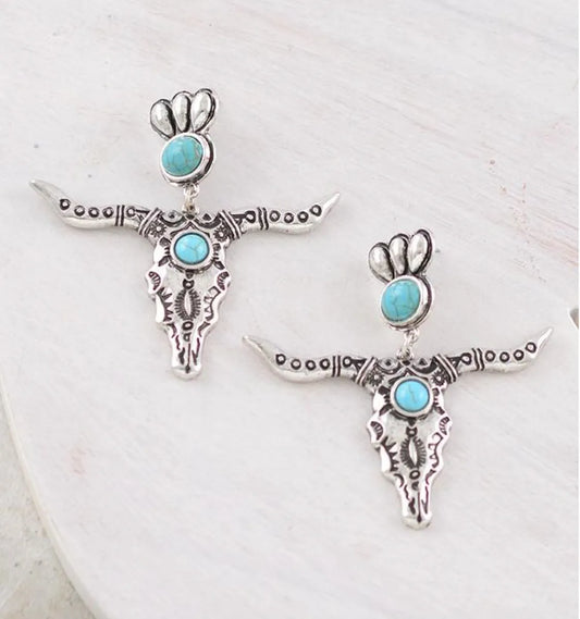 Steer Skull Earrings